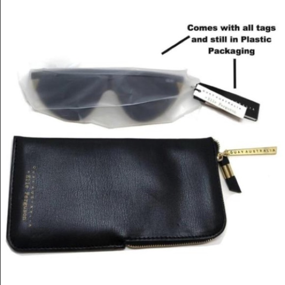 Quay Retro Inspired Shield Sunglasses Black Frame Gray Lens 50-14-142mm NWT - Picture 9 of 13